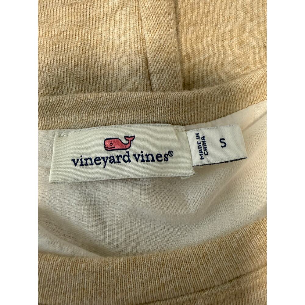 Vineyard Vines Layered Shirt Tail Top Small Beige Long Sleeve - Picture 3 of 7
